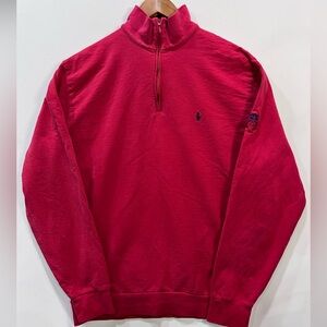 Ralph Lauren Men's Zip-Up Sweater in Rich Red